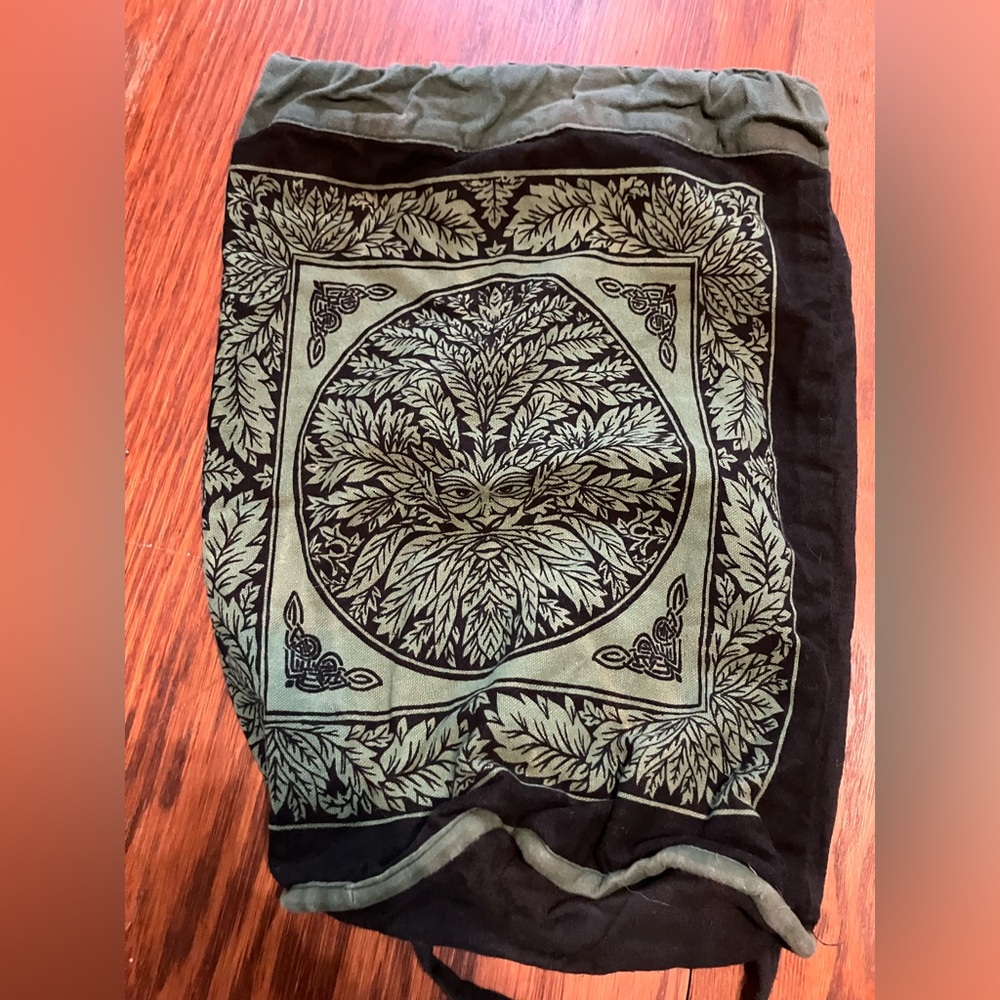 Tree Pattern 100% Cotton Drawstring Backpack - image 1